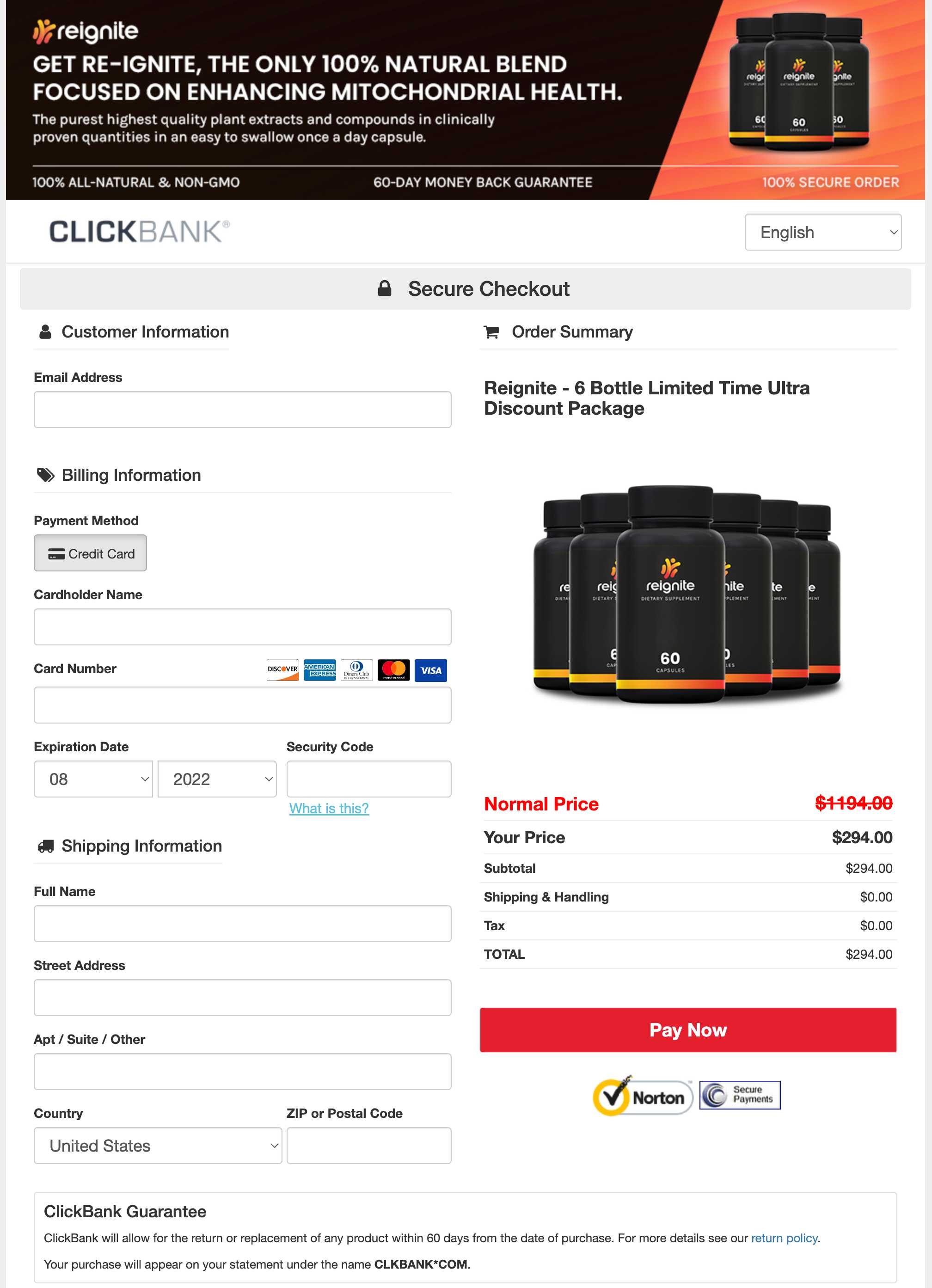 ReIgnite - Order Page